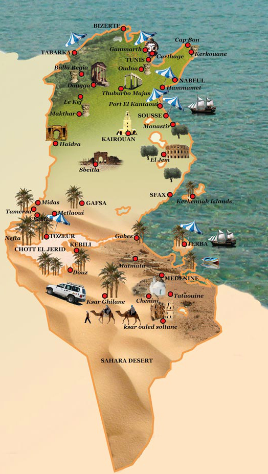 карта туниса