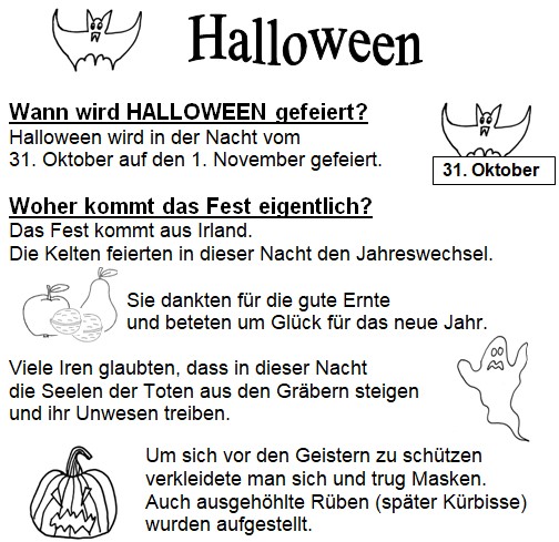 Хэллоуин немецкий текст