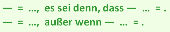 es sei denn dass и außer wenn порядок слов